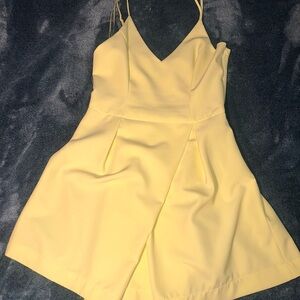 Yellow Sleeveless Wrap Dress